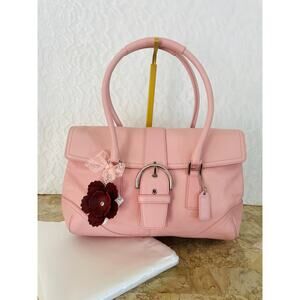 Coach SOHO ligh pink Leather Shoulder bag HandBag 9550